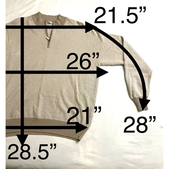 Peter Millar Luxury Cashmere Blend Sweater Tan 1/4 Zip Golf Men's Size X Large - Picture 9 of 9